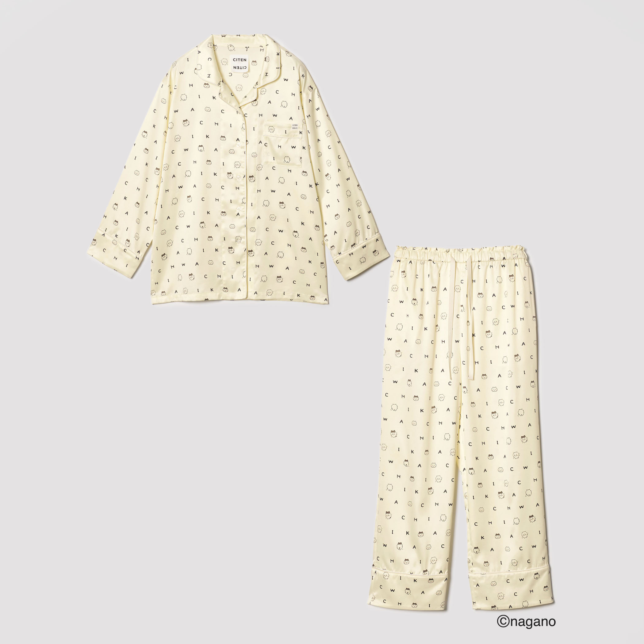CITEN聯名吉伊卡哇Chiikawa-質感緞面居家服套裝與專屬限定禮盒